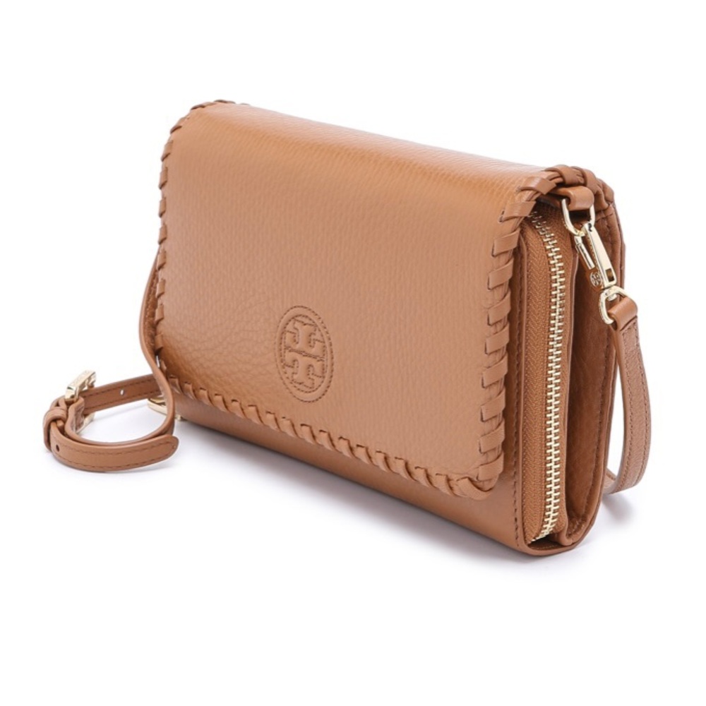 Tory Burch Marion Flat Wallet Cross-Body Bag in Bark